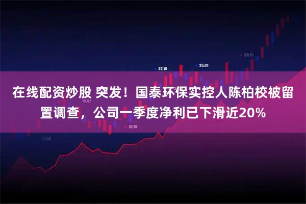 在线配资炒股 突发！国泰环保实控人陈柏校被留置调查，公司一季度净利已下滑近20%