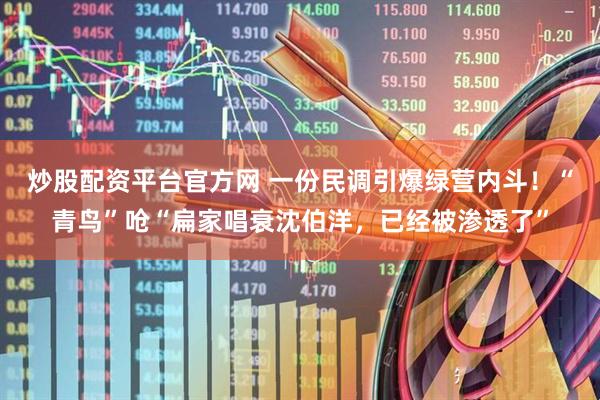 炒股配资平台官方网 一份民调引爆绿营内斗！“青鸟”呛“扁家唱衰沈伯洋，已经被渗透了”